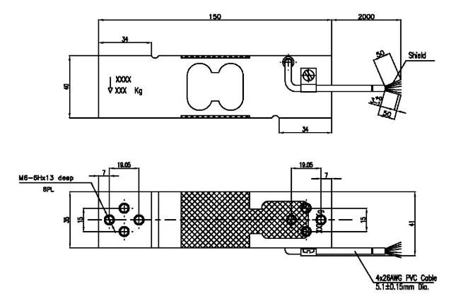 True-Tec PA08L Loadcell Boyutlar True-Tec PA08L Loadcell Boyutlar