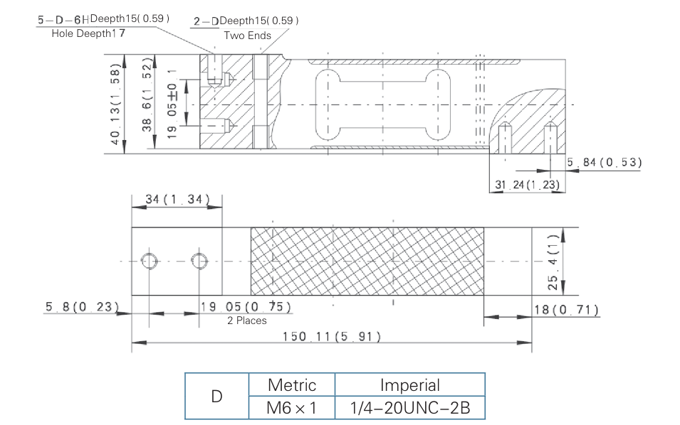Zemic L6N Loadcell Boyutlar Zemic L6N Loadcell Boyutlar