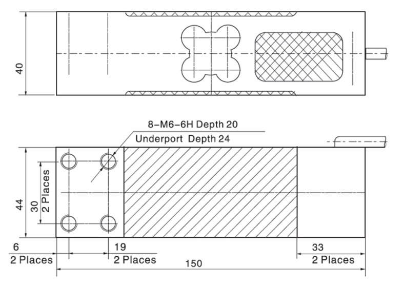 Zemic L6E3 Loadcell Boyutlar Zemic L6E3