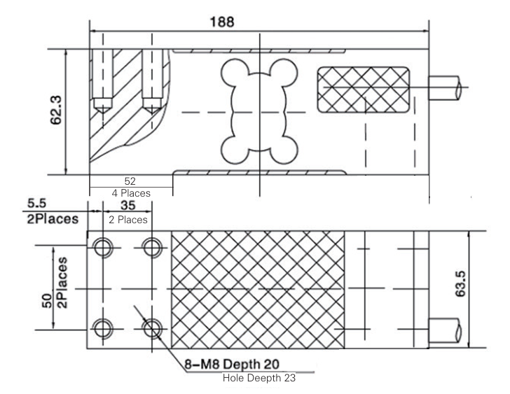 Zemic L6W Loadcell Boyutlar Zemic L6W Loadcell Boyutlar