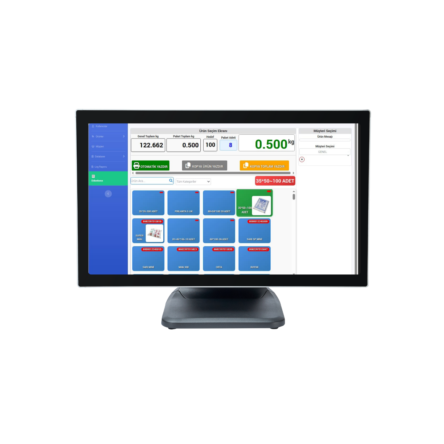 DET156 Dokunmatik Etiketleme Terminali